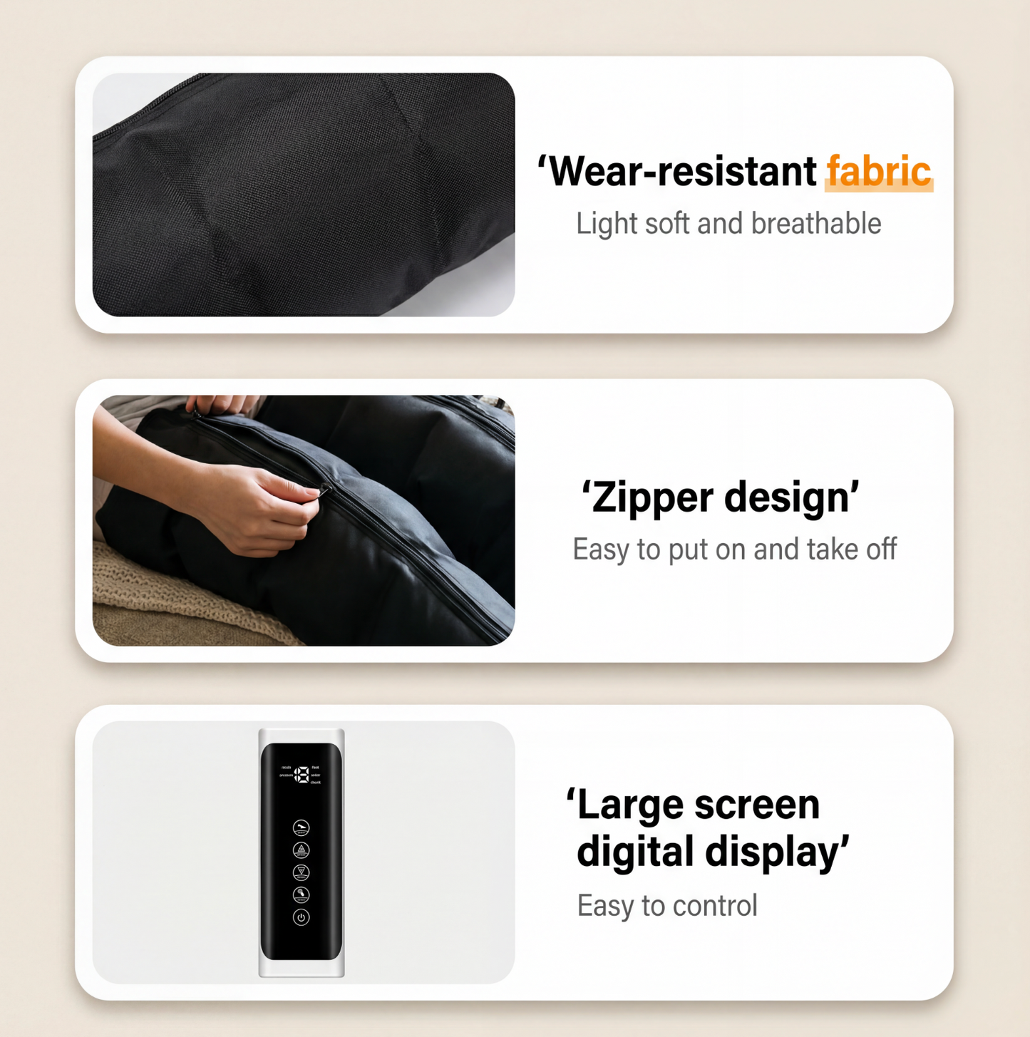 Masażer kompresyjny - Całkowite nogi 360° 