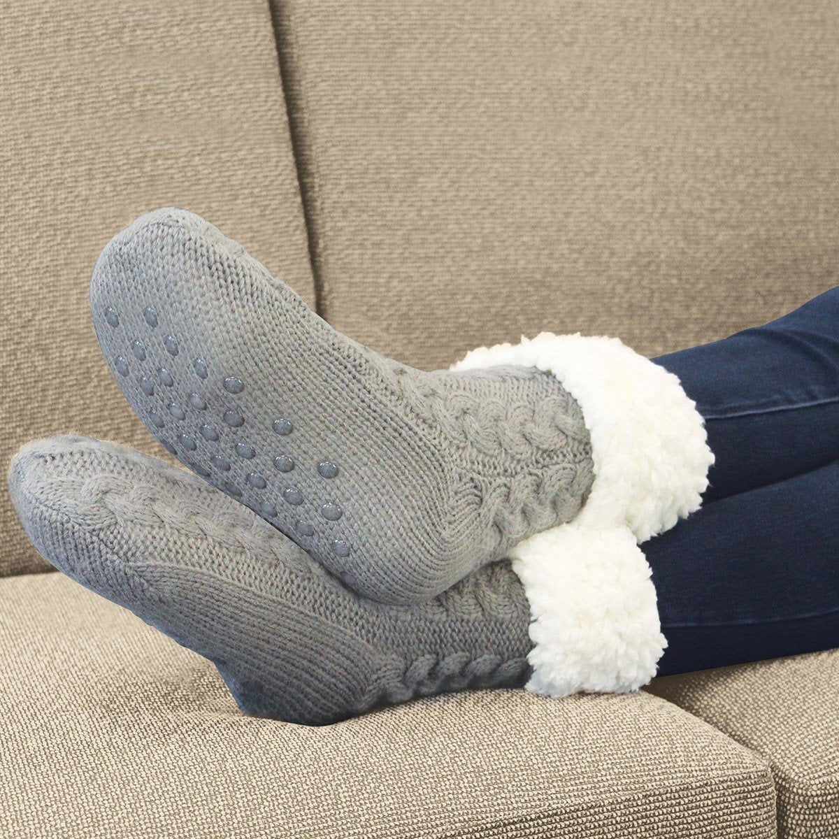 Chaussons douillets doublés en sherpa pour un confort ultime