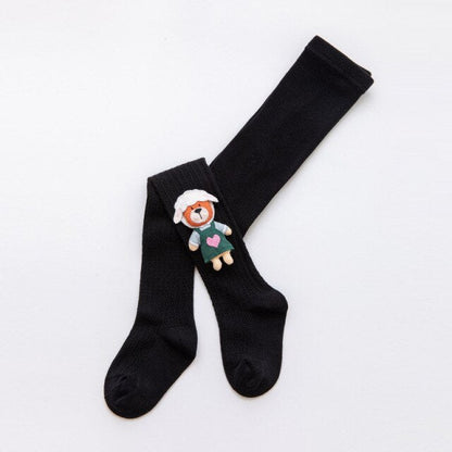 גרביונים לבנות: סגנון ונוחות עם דוגמאות של בובות קריקטורה 